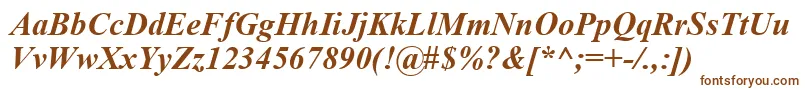 TimesNewRomanKoi8BoldItalic Font – Brown Fonts on White Background