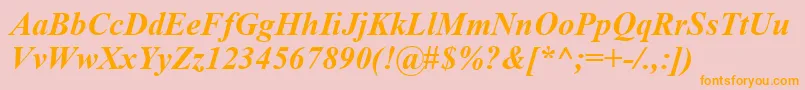 TimesNewRomanKoi8BoldItalic Font – Orange Fonts on Pink Background