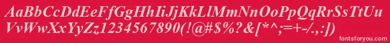 More about TimesNewRomanKoi8BoldItalic Font TimesNewRomanKoi8BoldItalic Font – Pink Fonts on Red Background