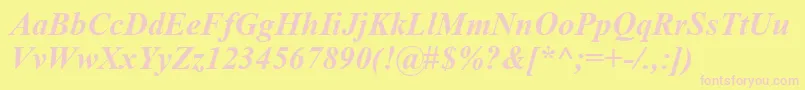TimesNewRomanKoi8BoldItalic Font – Pink Fonts on Yellow Background