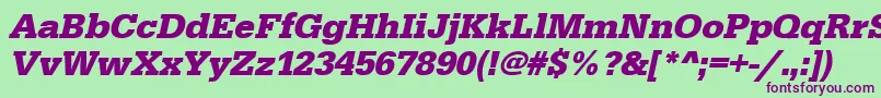 UrwegyptiennetBoldOblique Font – Purple Fonts on Green Background