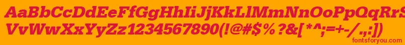 Шрифт UrwegyptiennetBoldOblique – красные шрифты на оранжевом фоне
