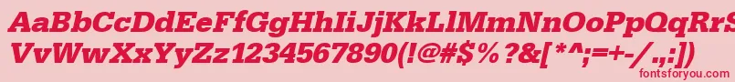 UrwegyptiennetBoldOblique Font – Red Fonts on Pink Background