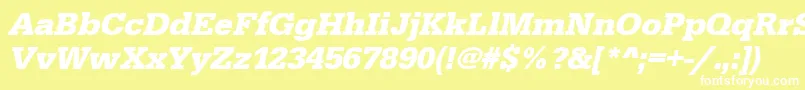 UrwegyptiennetBoldOblique Font – White Fonts on Yellow Background