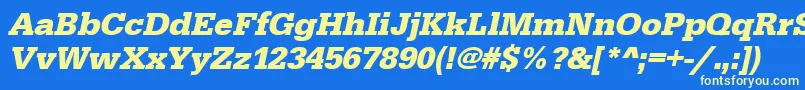 UrwegyptiennetBoldOblique Font – Yellow Fonts on Blue Background