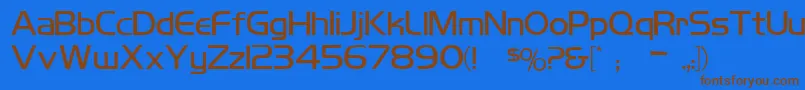 Koshgarianregular-Schriftart – Braune Schriften auf blauem Hintergrund