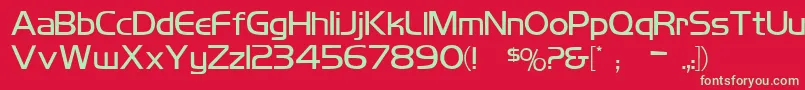 Czcionka Koshgarianregular – zielone czcionki na czerwonym tle