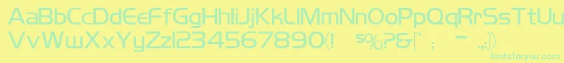 Czcionka Koshgarianregular – zielone czcionki na żółtym tle