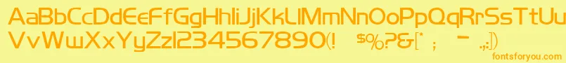 Koshgarianregular-Schriftart – Orangefarbene Schriften auf gelbem Hintergrund