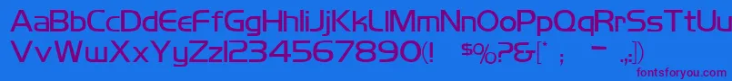 Czcionka Koshgarianregular – fioletowe czcionki na niebieskim tle
