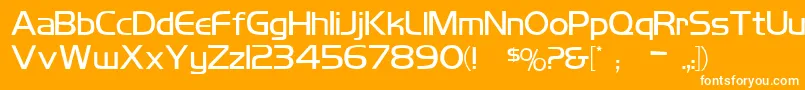 Koshgarianregular-Schriftart – Weiße Schriften auf orangefarbenem Hintergrund