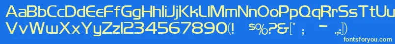 Koshgarianregular Font – Yellow Fonts on Blue Background