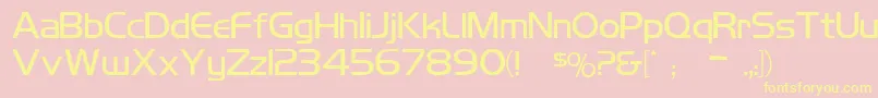 Koshgarianregular-Schriftart – Gelbe Schriften auf rosa Hintergrund