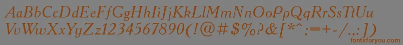 AcademyttItalic Font – Brown Fonts on Gray Background