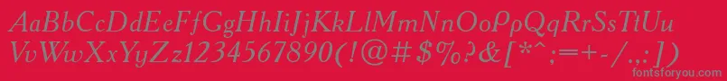 AcademyttItalic Font – Gray Fonts on Red Background