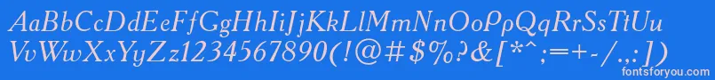 AcademyttItalic Font – Pink Fonts on Blue Background