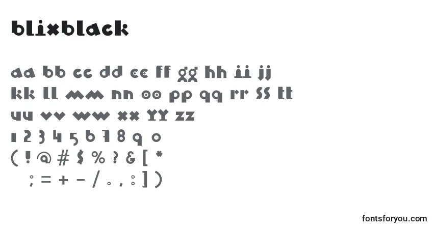Schriftart BlixBlack – Alphabet, Zahlen, spezielle Symbole