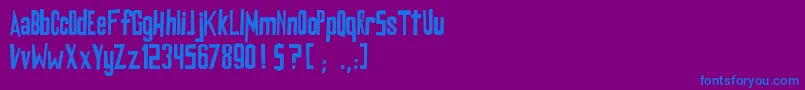 フォントDigradomd – 紫色の背景に青い文字