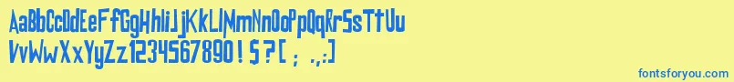 Digradomd Font – Blue Fonts on Yellow Background