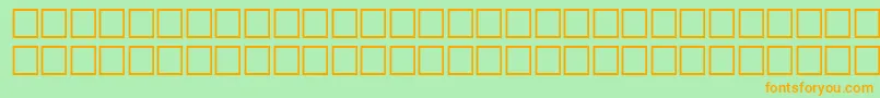 フォントSvfwfo – オレンジの文字が緑の背景にあります。