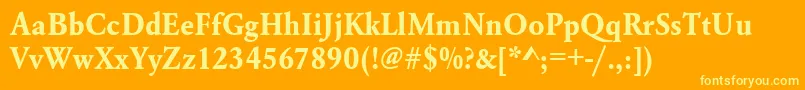 Police UrwgaramondtnarBold – polices jaunes sur fond orange