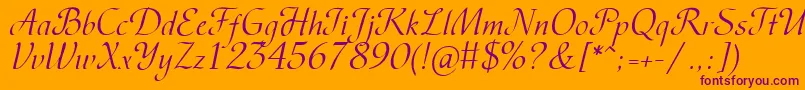 Vesna Font – Purple Fonts on Orange Background