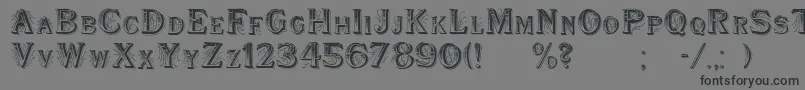 フォントWoodenShipDecorated – 黒い文字の灰色の背景