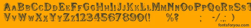 Czcionka WoodenShipDecorated – czarne czcionki na pomarańczowym tle