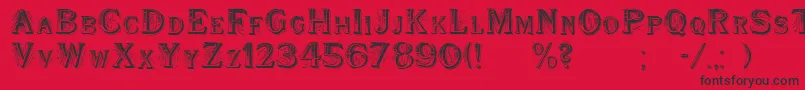WoodenShipDecorated-fontti – mustat fontit punaisella taustalla