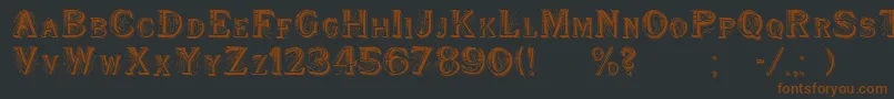Шрифт WoodenShipDecorated – коричневые шрифты на чёрном фоне