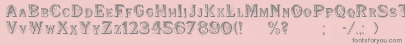 Czcionka WoodenShipDecorated – szare czcionki na różowym tle