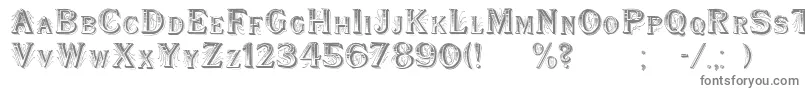 WoodenShipDecorated-fontti – harmaat kirjasimet valkoisella taustalla