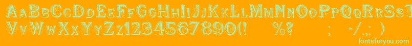 Шрифт WoodenShipDecorated – зелёные шрифты на оранжевом фоне