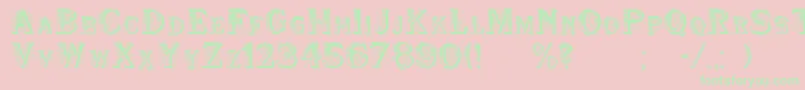 WoodenShipDecorated-fontti – vihreät fontit vaaleanpunaisella taustalla