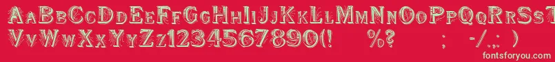 WoodenShipDecorated Font – Green Fonts on Red Background