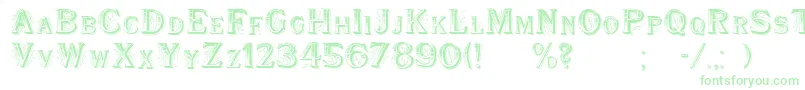 Czcionka WoodenShipDecorated – zielone czcionki na białym tle