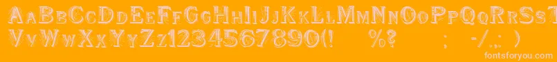 WoodenShipDecorated-Schriftart – Rosa Schriften auf orangefarbenem Hintergrund