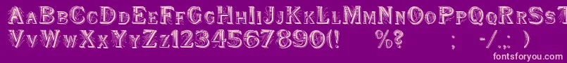 Шрифт WoodenShipDecorated – розовые шрифты на фиолетовом фоне