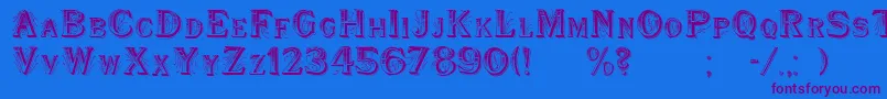 WoodenShipDecorated Font – Purple Fonts on Blue Background