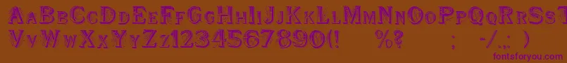 Czcionka WoodenShipDecorated – fioletowe czcionki na brązowym tle