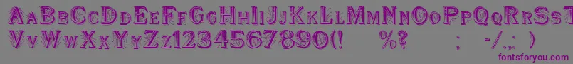 WoodenShipDecorated Font – Purple Fonts on Gray Background