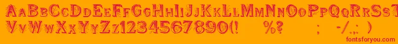Шрифт WoodenShipDecorated – красные шрифты на оранжевом фоне