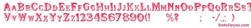 WoodenShipDecorated-fontti – punaiset fontit valkoisella taustalla
