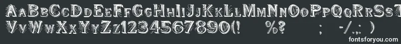 Шрифт WoodenShipDecorated – белые шрифты на чёрном фоне