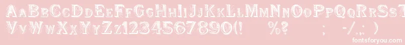 WoodenShipDecorated-Schriftart – Weiße Schriften auf rosa Hintergrund