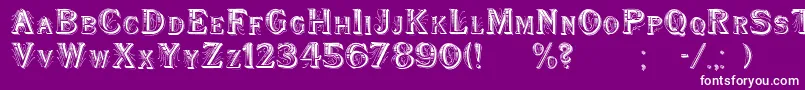 WoodenShipDecorated-Schriftart – Weiße Schriften auf violettem Hintergrund