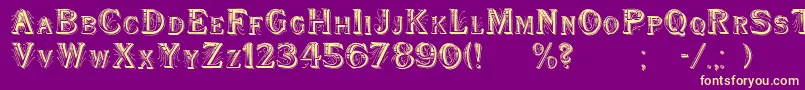 Шрифт WoodenShipDecorated – жёлтые шрифты на фиолетовом фоне