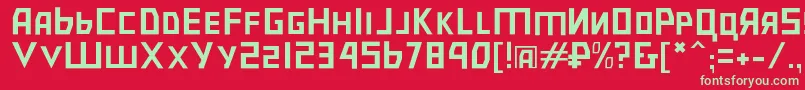 フォントBolshevikul – 赤い背景に緑の文字