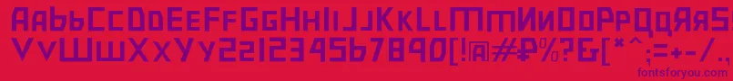 Bolshevikul Font – Purple Fonts on Red Background