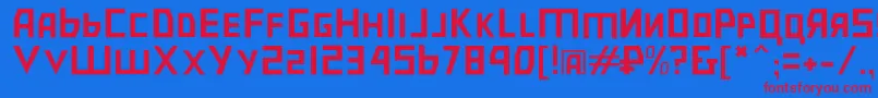 Bolshevikul Font – Red Fonts on Blue Background